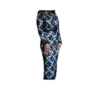 Tawni Haynes Black Overlay‎ Midi Pencil Dress Size 2 Custom Made Elegant Party